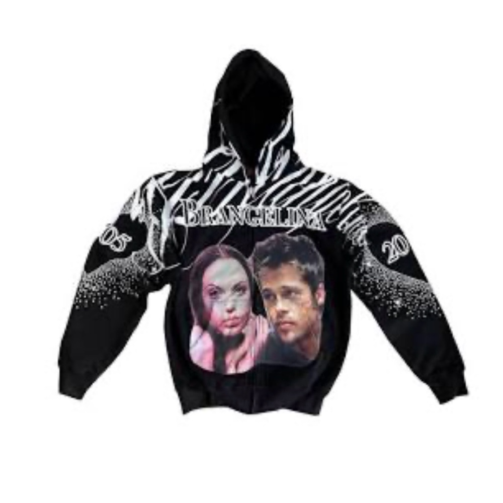 NWT Black Brangelina zip hoodie